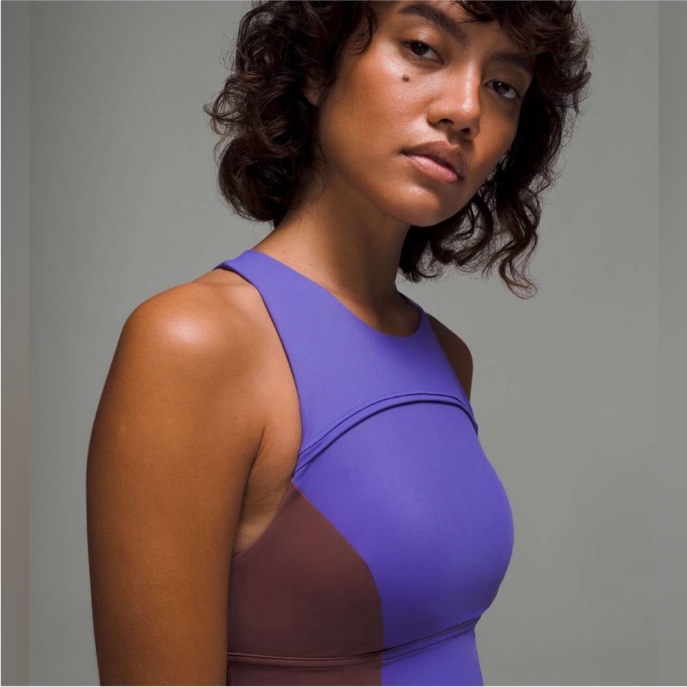 Lululemon Hike to Swim Top/ Sports Bra Top in Purple & Brown